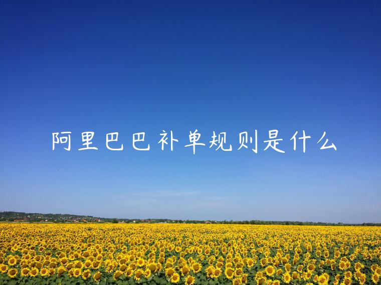 阿里巴巴補(bǔ)單規(guī)則是什么